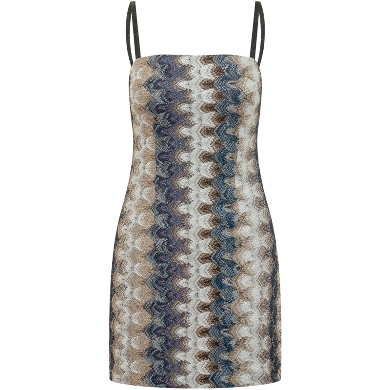 Missoni Minikleid Abito Corto Senza Maniche con Spalline e Motivo Ge mehrfarbig