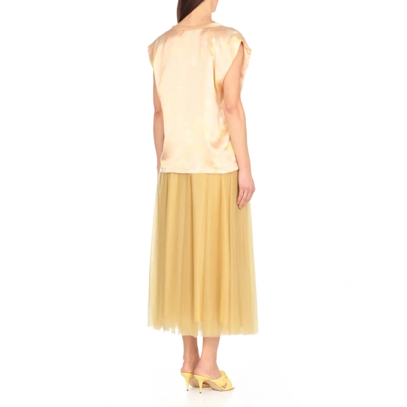 Fabiana Filippi T-Shirt Kurzarmbluse aus Seide Rosa (Image 4)