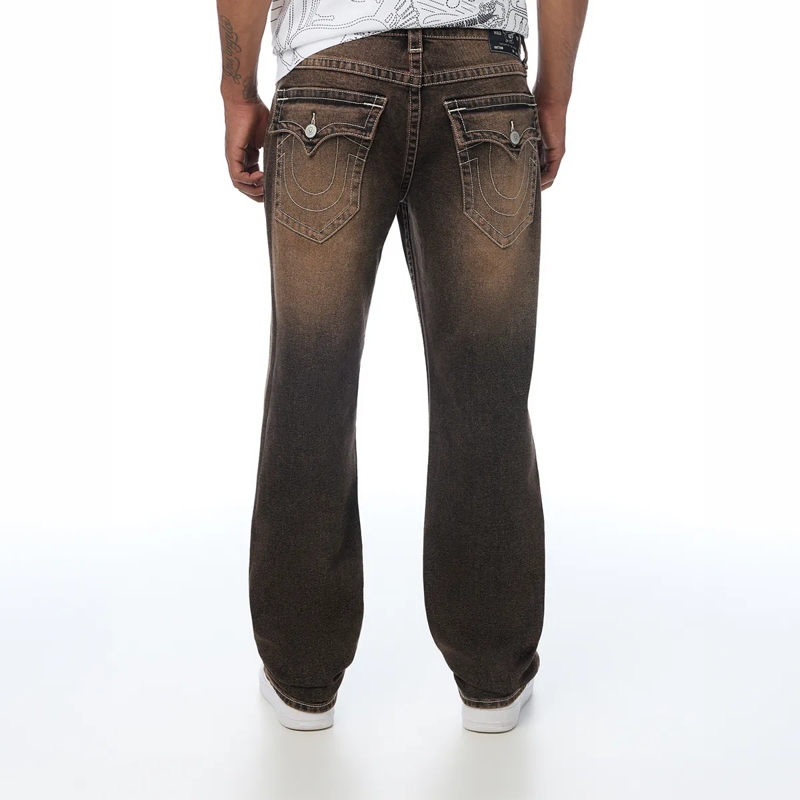 True Religion Straight Leg Jeans - Straight-Fit- Länge 34- Braunwaschung- Klappt braun(Image 4)