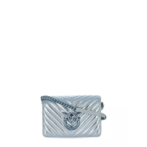 Pinko Love Click Metal Mini Bag Blue Liten väska