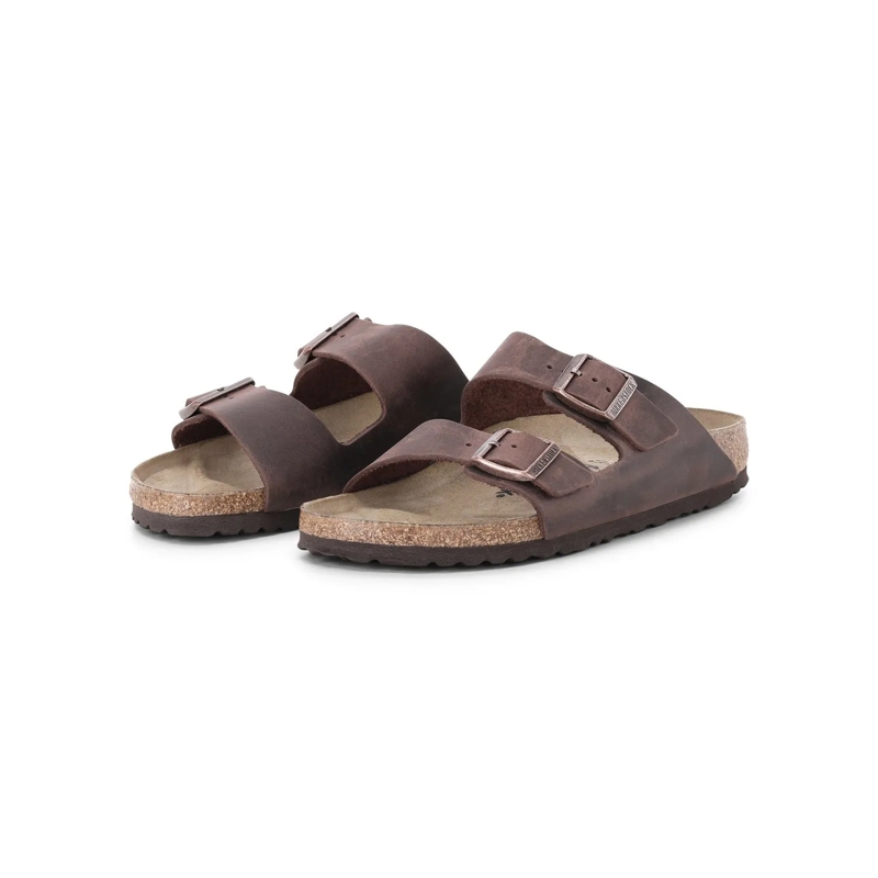 Birkenstock Sandales Sandale Arizona aus geöltem Leder Dunkelbraun