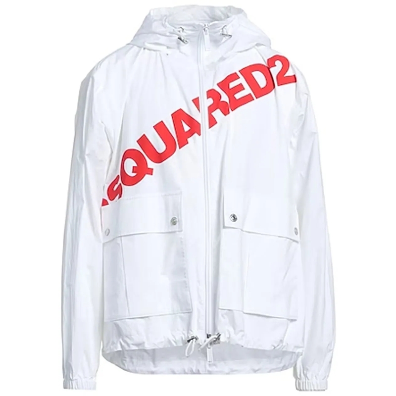 Dsquared2 T-Shirt Dsquared2 Logo Hooded Windbreaker weiß