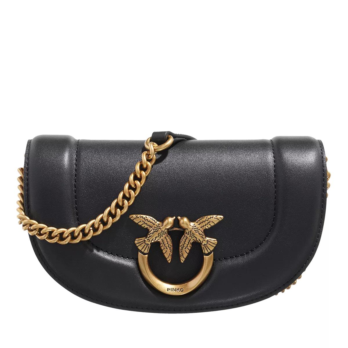 Pinko Round Click Baby Black Crossbody Bag