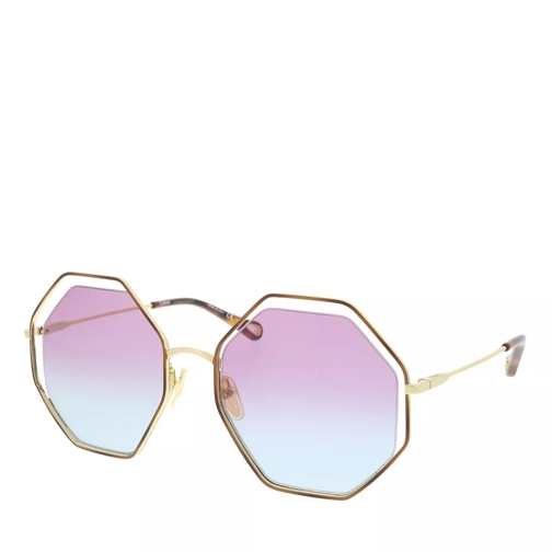 Chloé POPPY hexagonal metal sunglasses HAVANA-GOLD-VIOLET Lunettes de soleil