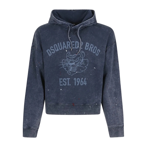 Dsquared2 Hoodie Boxy Fit Hoodie Blue