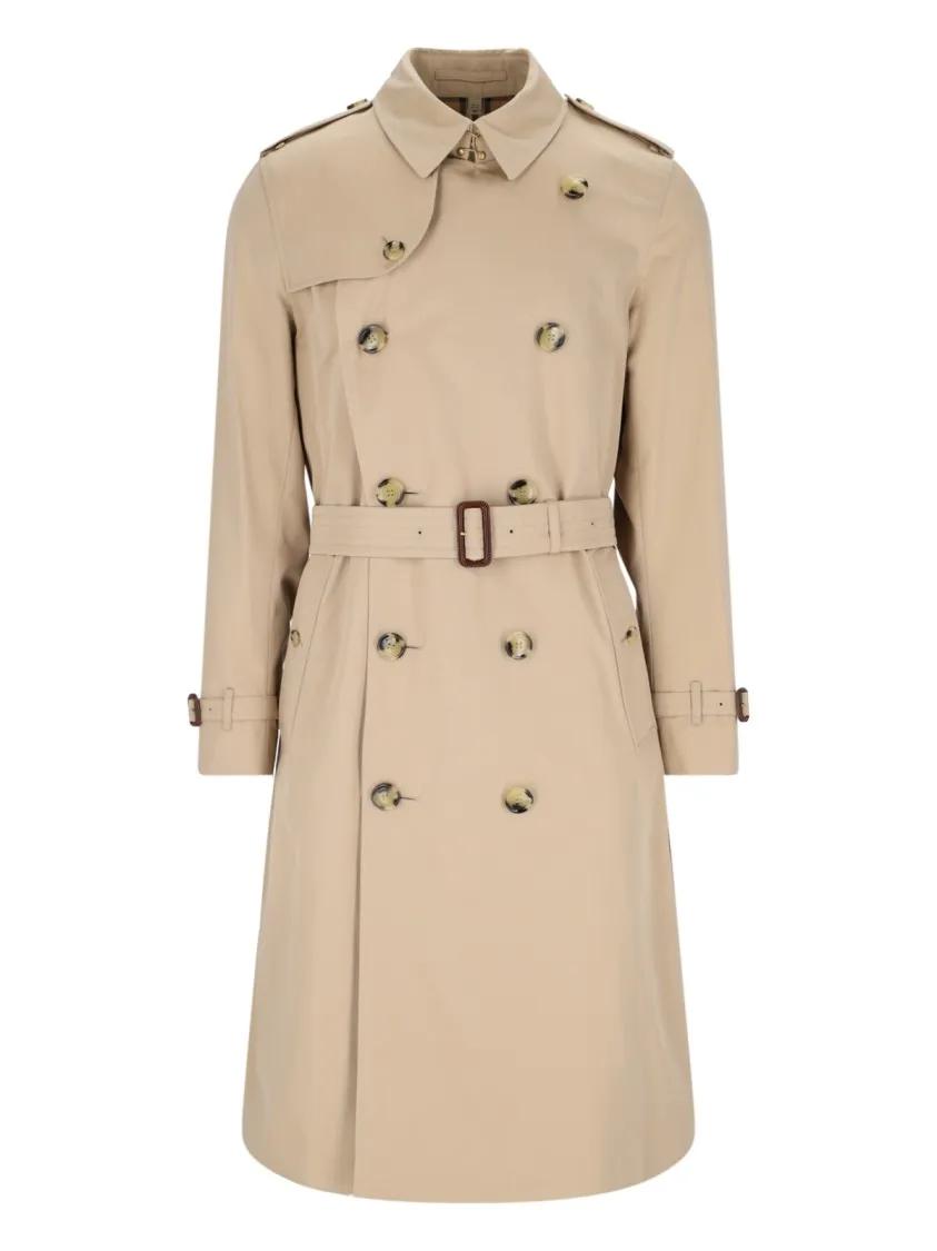 Thumbnail - Burberry - Double-Breasted Trench Coat – Beige - Größe 52 - beige