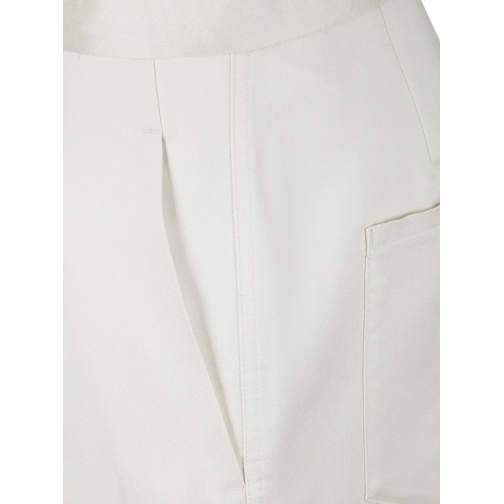 Setchu  High-Waisted Silk And Wool Trousers White (Image 3)