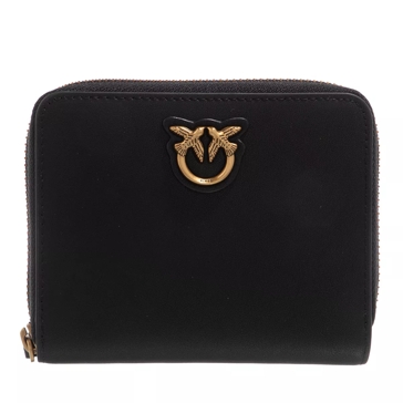 Pinko Tayor Wallet Zip Around Nero Antique Gold | Portafoglio con