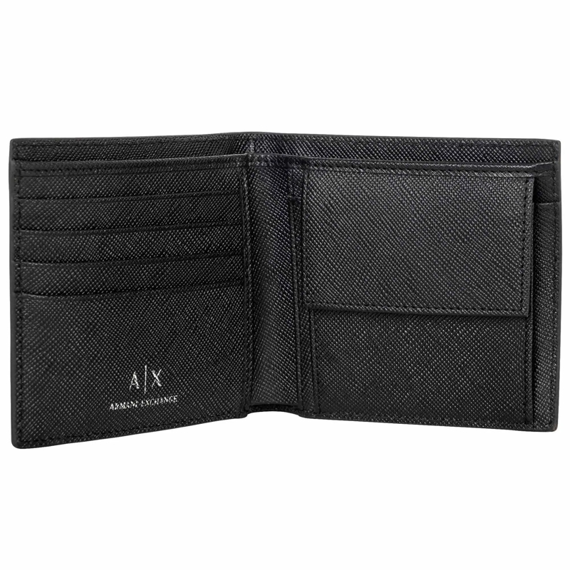Armani Exchange Geldbörse BARCELONA BIFOLD COIN POCKET 1er Pack schwarz(Image 3)