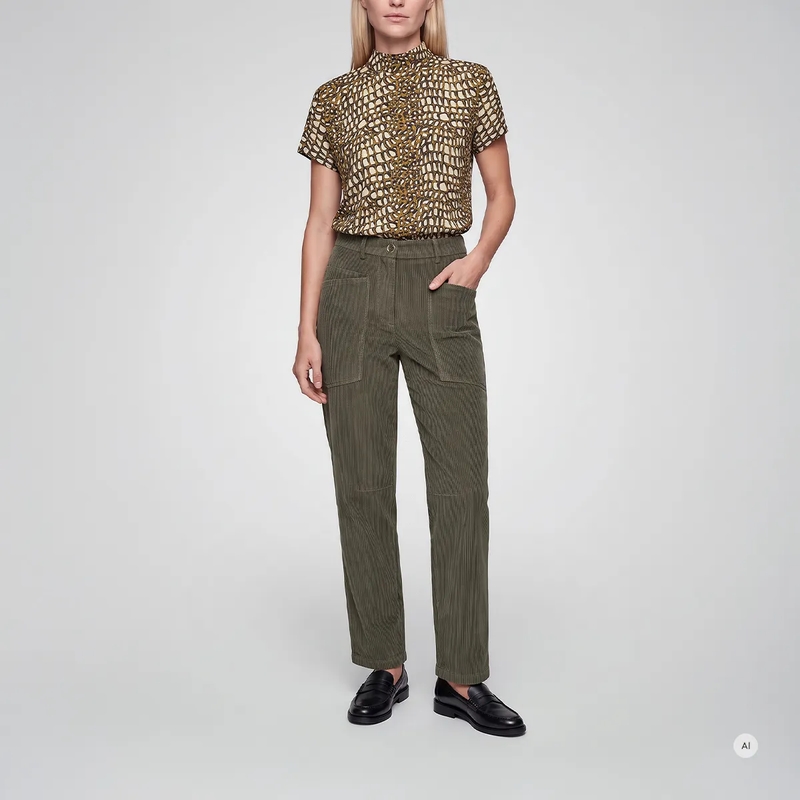 Marc Aurel Bluse Top mit Stehkragen und Reptiliennprint grün(Image 2)