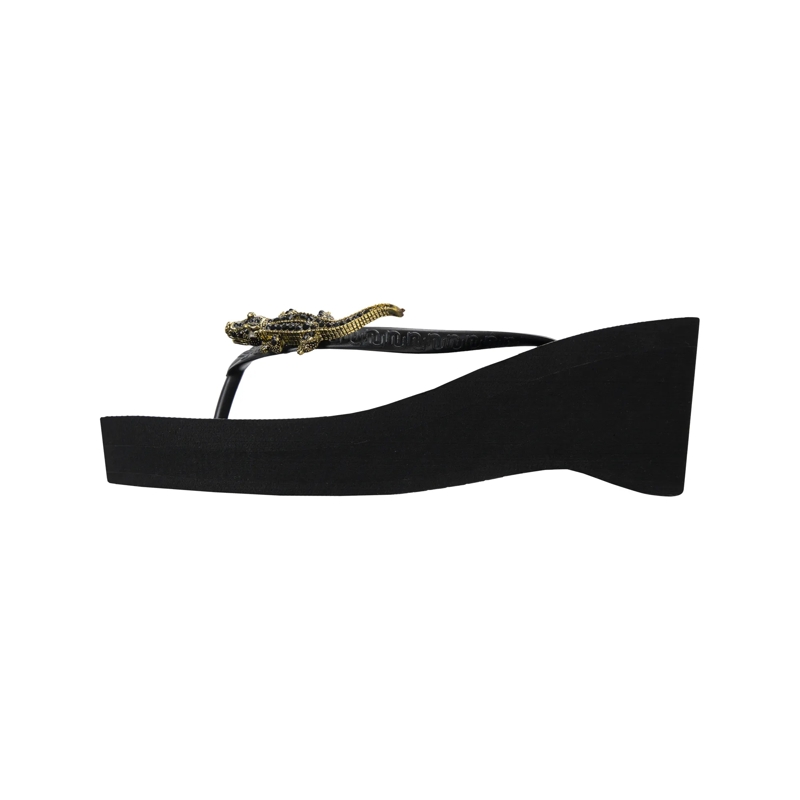 UZURII Flip Flops Zehentrenner Black Crocodile Switch High Heel schwarz(Image 2)
