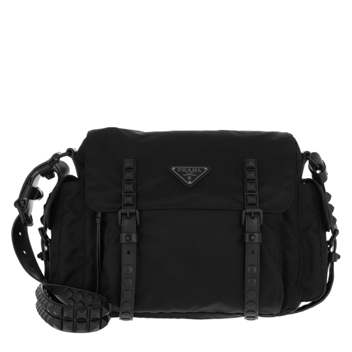 Prada Shoulder Bag Nylon/Leather Black/Black Crossbody Bag