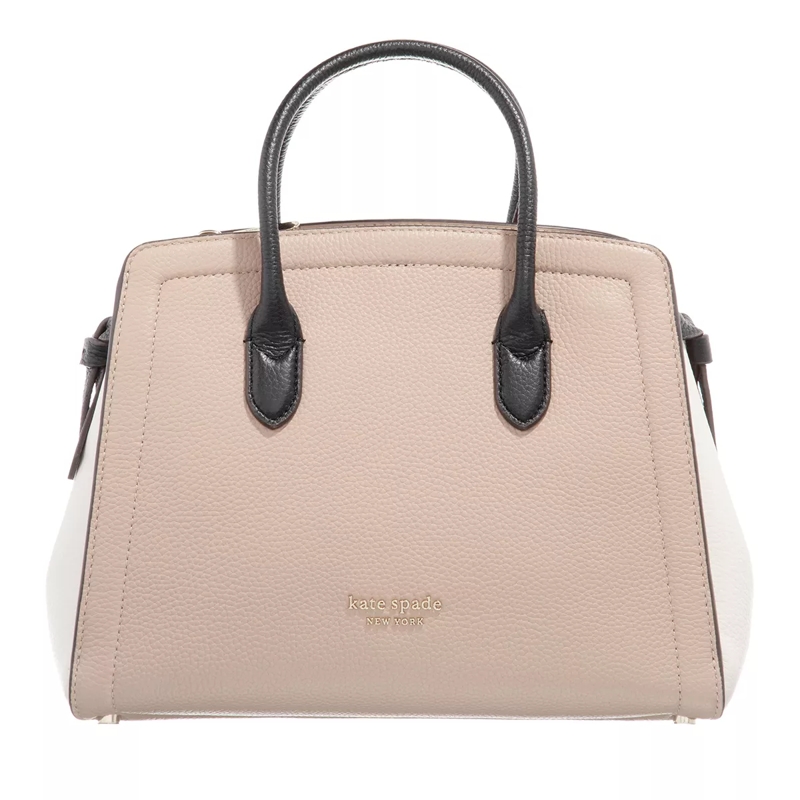 Kate Spade New York Tote Knott Colorblocked Pebbled Leather Medium Satchel Kraft Paper Multi