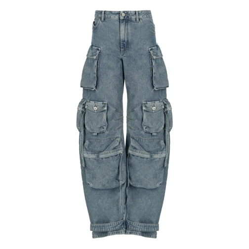 The Attico Cotton Cargo Pants Blue Jeans