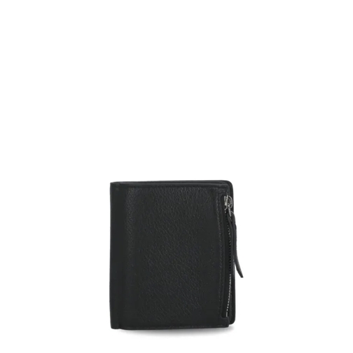 Maison Margiela Black Pebbled Leather Wallet Black Tvåveckad plånbok