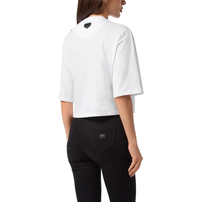 Philipp Plein T-Shirt T-Shirt Rundhalsausschnitt Teddy weiss(Image 2)