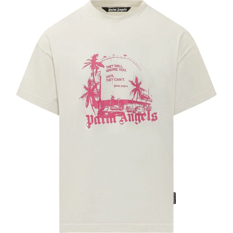 Palm Angels T-shirt T-shirt Statement con Stampa Grafica weiß