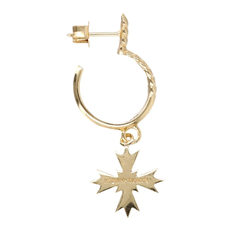 Emanuele Bicocchi Ohrstecker Gold-Plated Silver Single Hoop Earring Gold