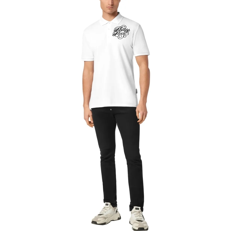 Philipp Plein Top Polohemd Mit Schmucksteinen weiss(Image 4)