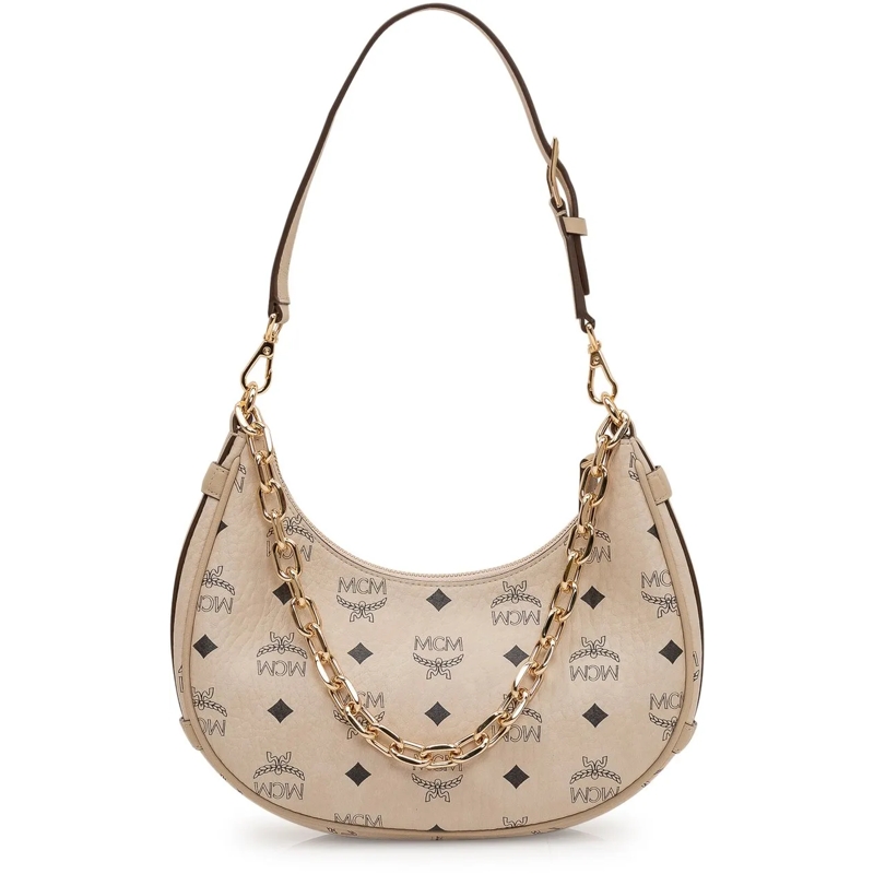 MCM Schultertasche Borsa Hobo Aren Small beige