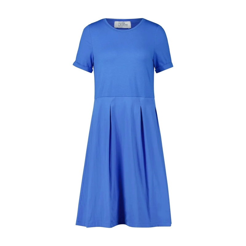 Vera Mont Mini-robe Midikleid aus Materialmix in A-Linie Blau