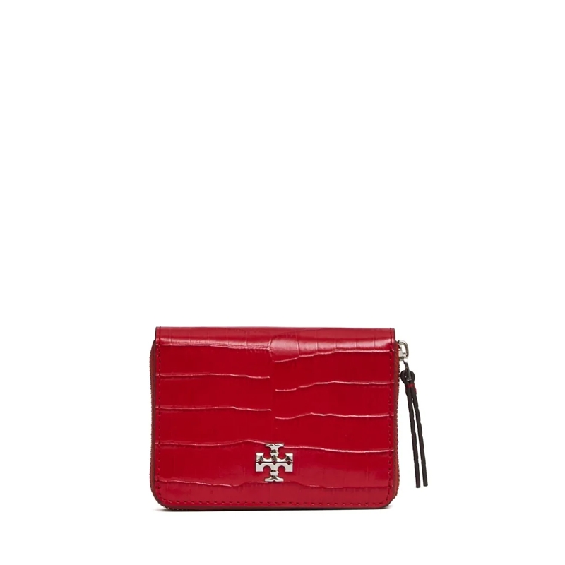 Tory Burch Geldbörse Portafoglio Piccolo Con Zip Kira Effetto Coccodril Red
