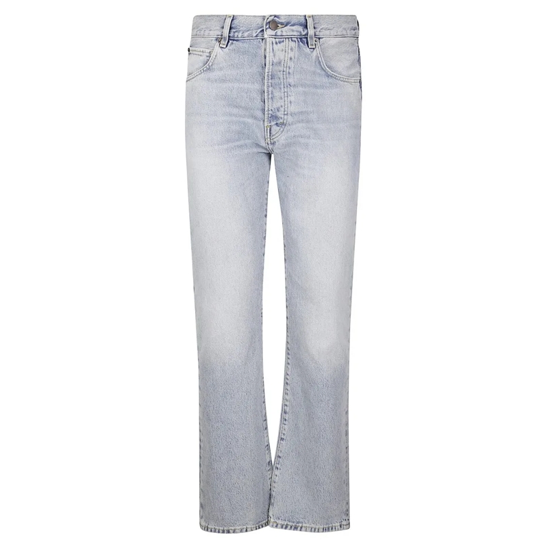 Haikure Jeans Authentic Wash Straight Leg Jeans With Faded Effec Blue