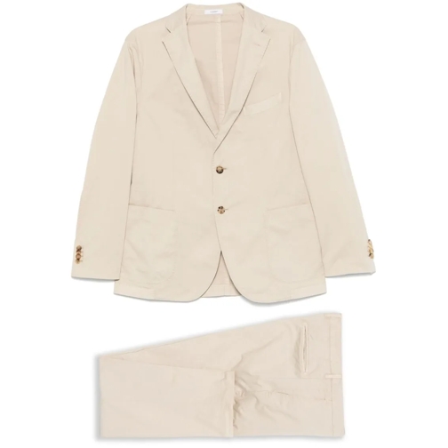 Boglioli Combinaisons de combinaisons Beige Cotton Suit With Concealed Front Fastening Neutrals