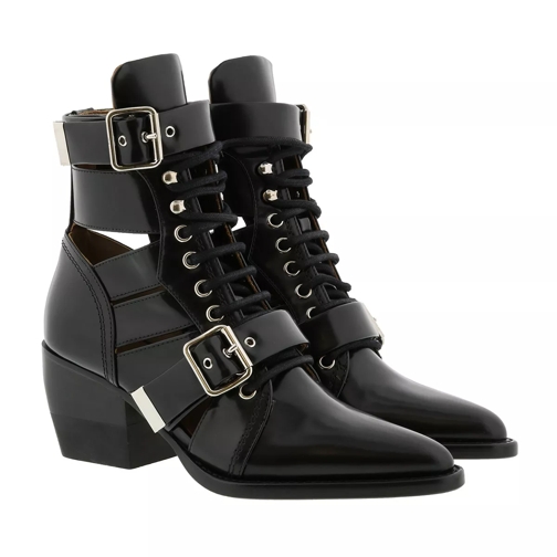 Chloé Reilly 60 Buckle Embellished Ankle Boots Leather Black Stivaletto alla caviglia