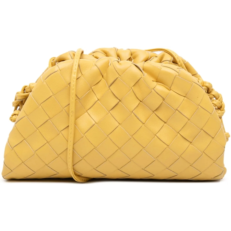 Bottega Veneta Schultertasche Nappa Intrecciato The Mini Pouch Crossbody gelb