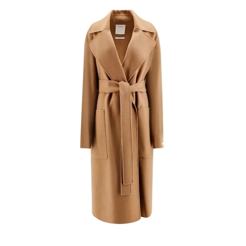 Sportmax Ledermäntel Veleno Coat Neutrals