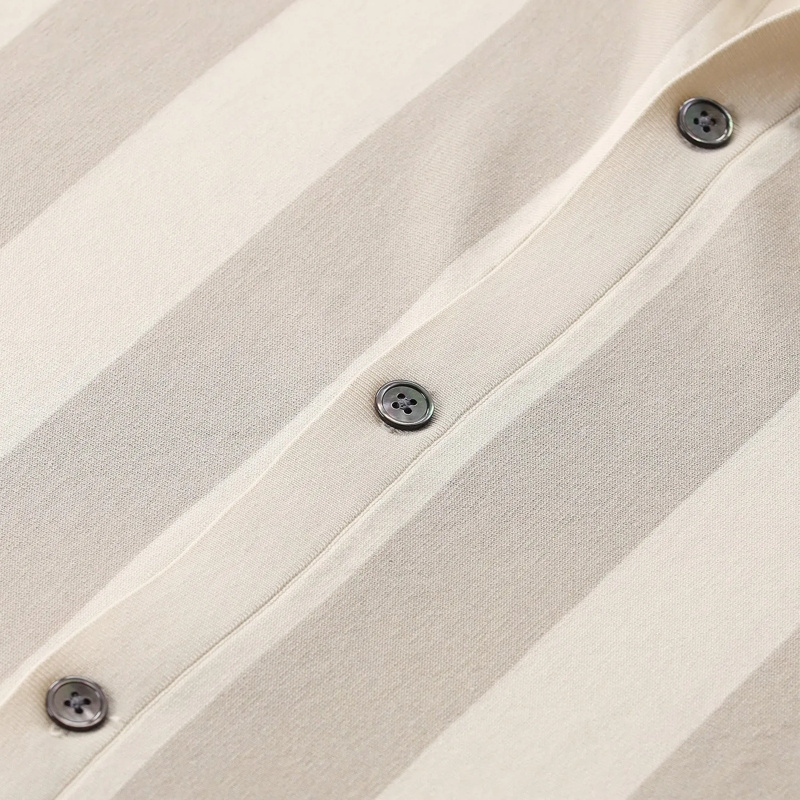 PROFUOMO Hemd Kurzarmhemd aus Baumwolle & Seide beige(Image 3)