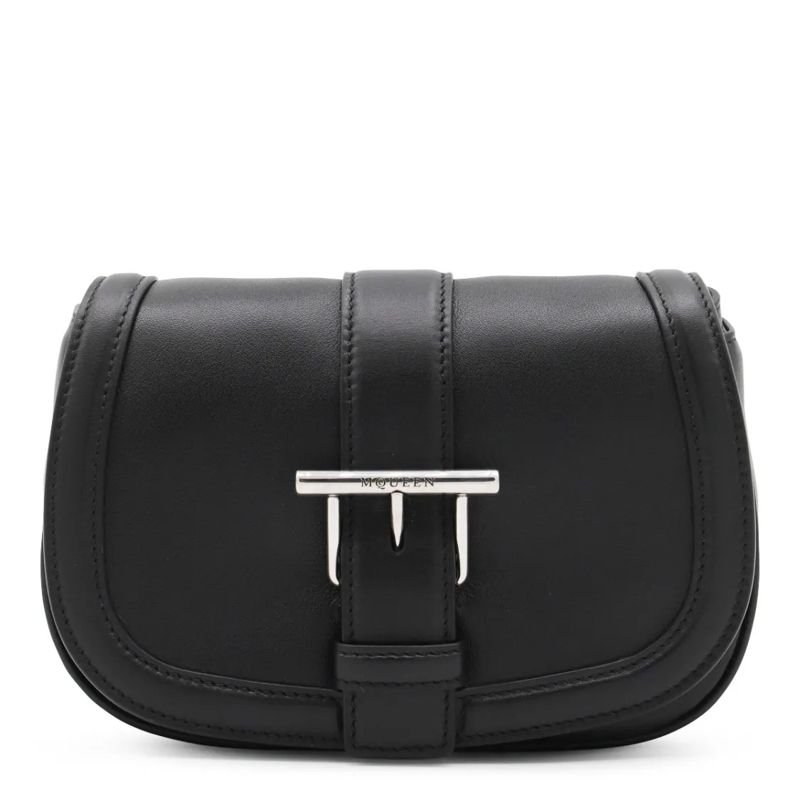 Alexander McQueen Schultertasche Black Leather Shoulder Bag Black