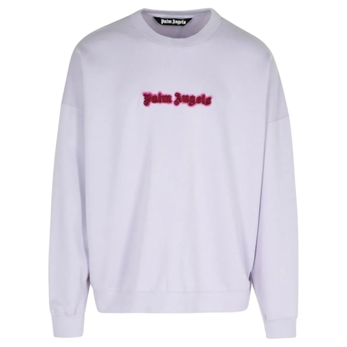 Palm Angels Neon' Lilac Cotton Sweatshirt Purple Truien