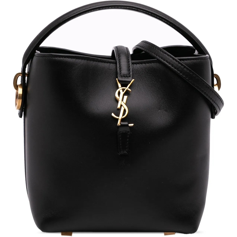Saint Laurent Schultertasche Mini Shiny Calfskin Le 37 Bucket Bag schwarz