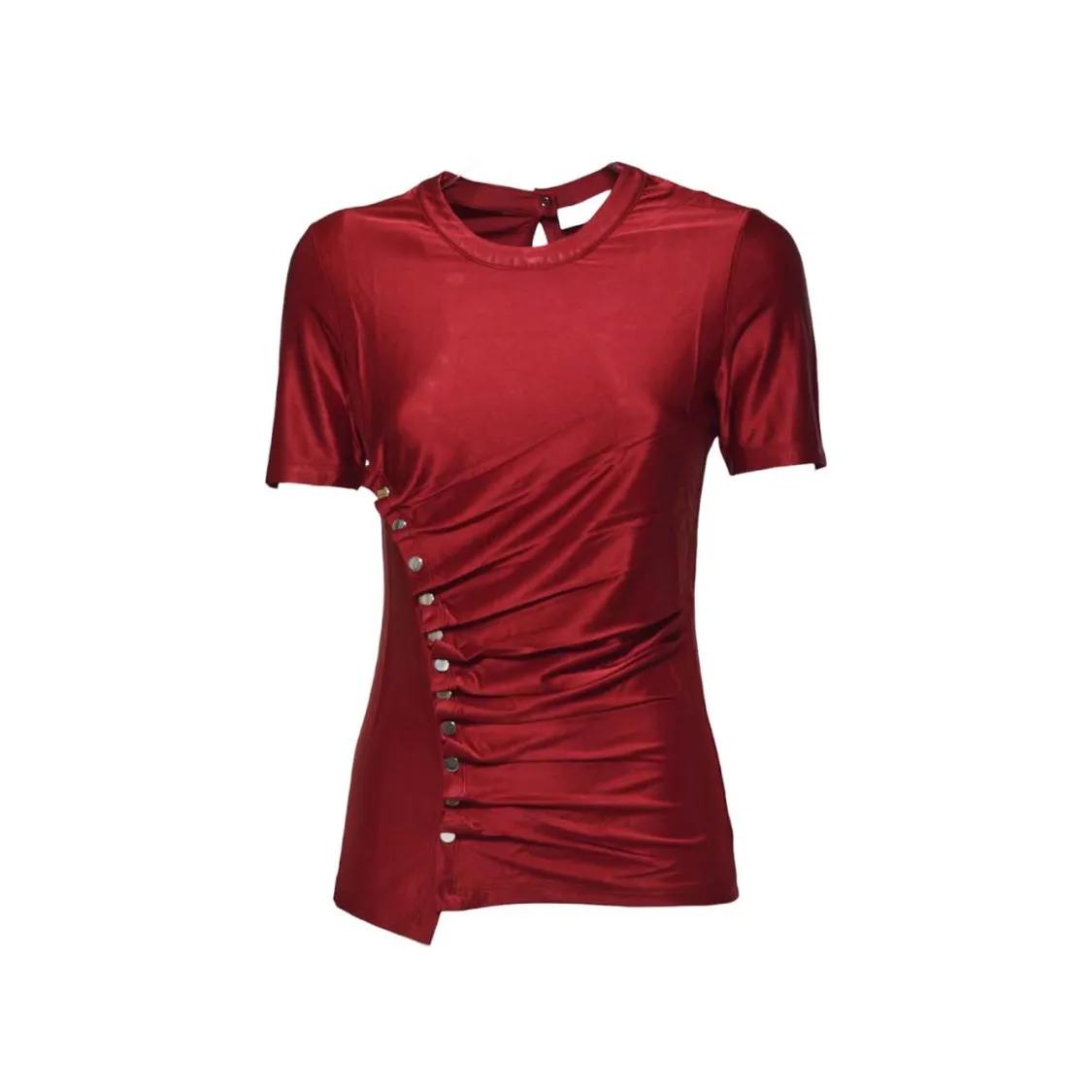 Thumbnail - Paco Rabanne - Red Viscose Pleated Top - Größe 38 - rot