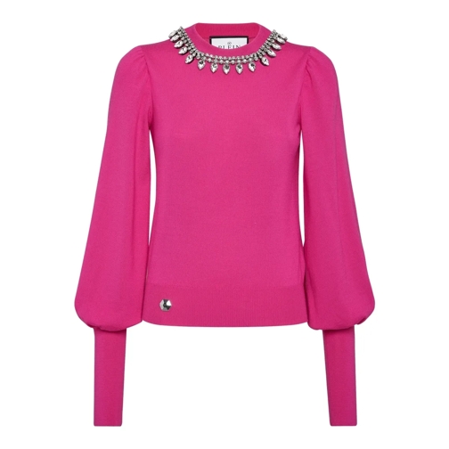 Philipp Plein Sweatshirts Rundhalspullover fuschsia