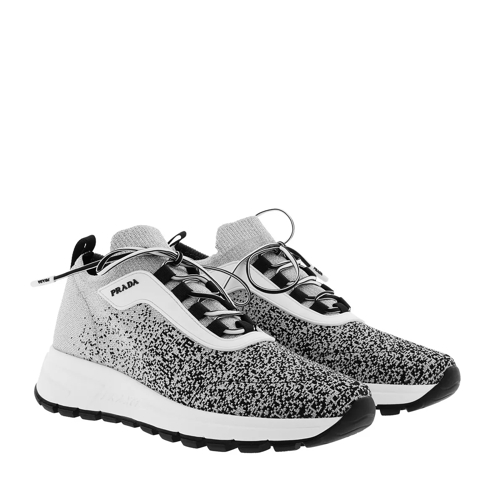 Prada Prax 01 Knit Sneakers Silver/Black låg sneaker