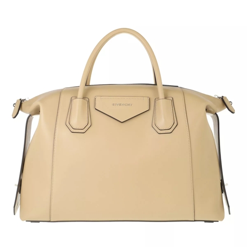 Givenchy Antigona Crossbody Bag Soft Smooth Leather Beige Cappuccino Rymlig shoppingväska