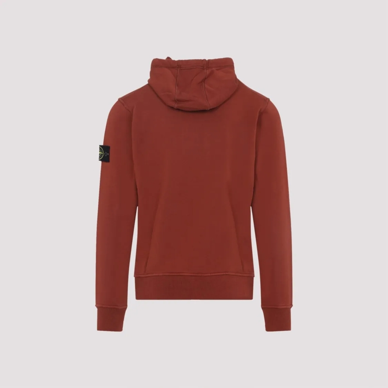 Stone Island  Deep Red Cotton Sweatshirt With Classic Hood Red