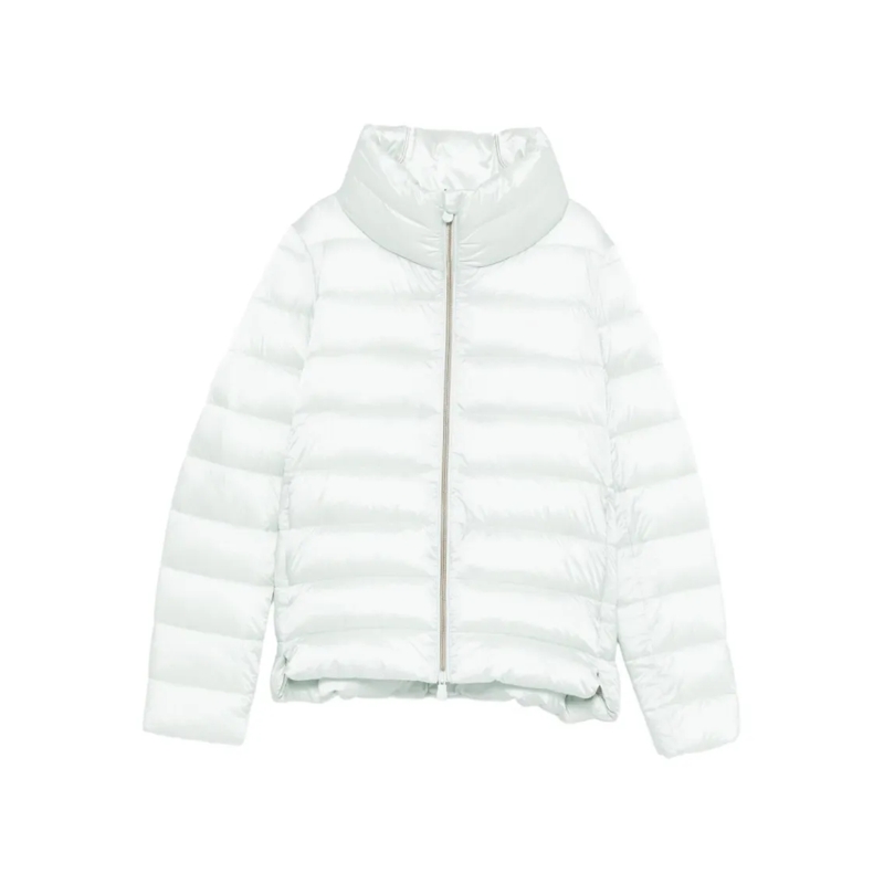 Save the Duck  Short Puffer Coat With High Collar White