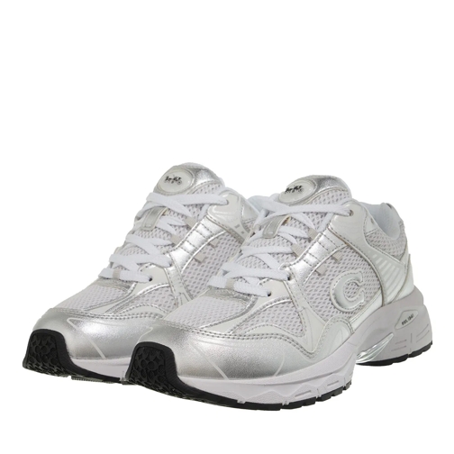 Coach lage-top sneaker C301 Metallic optic white