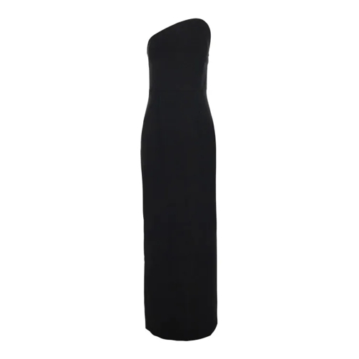 Solace London Eve' Maxi Black Dress With Asymmetric Neck In Crep Black Maxiklänningar