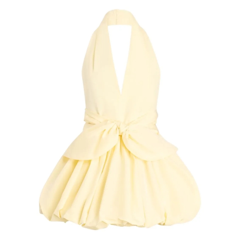 Patou Minikleid Classic Dress With Fitted Bodice Neutrals