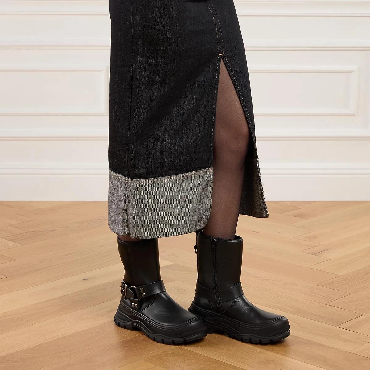 Buffalo Roam Biker Hi Black Ankle Boots