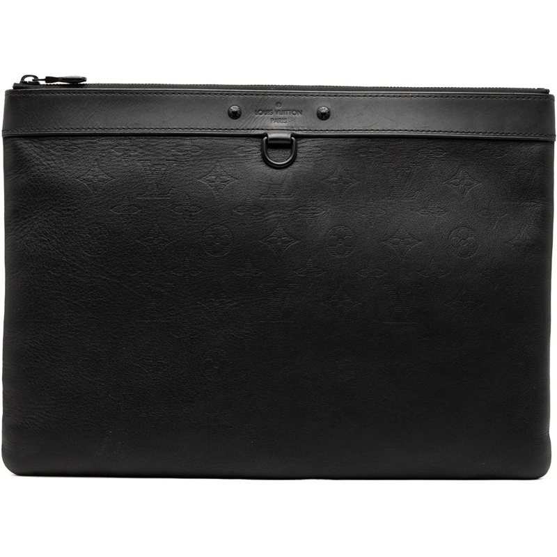 Louis Vuitton Clutch Monogram Shadow Discovery Pochette schwarz