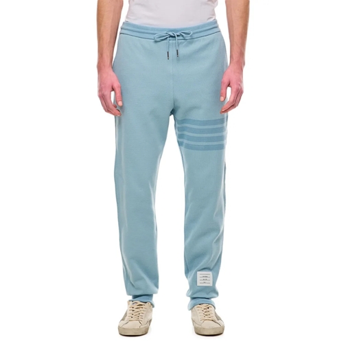 Thom Browne Jogginghosen Classic 4 Bar Stripe Cotton Sweatpants Blue