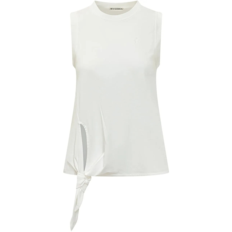 J.W.Anderson Top Top Smanicato con Nodo Laterale weiß