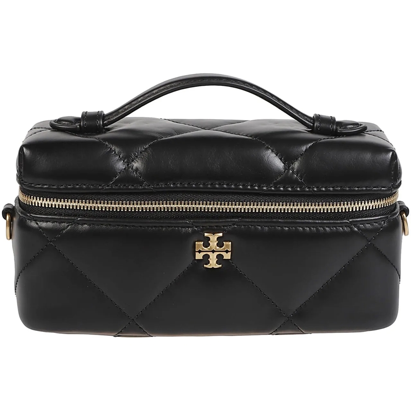 Tory Burch Tote Kira Diamond Quilt Charm East-west Vanity Case Bag schwarz
