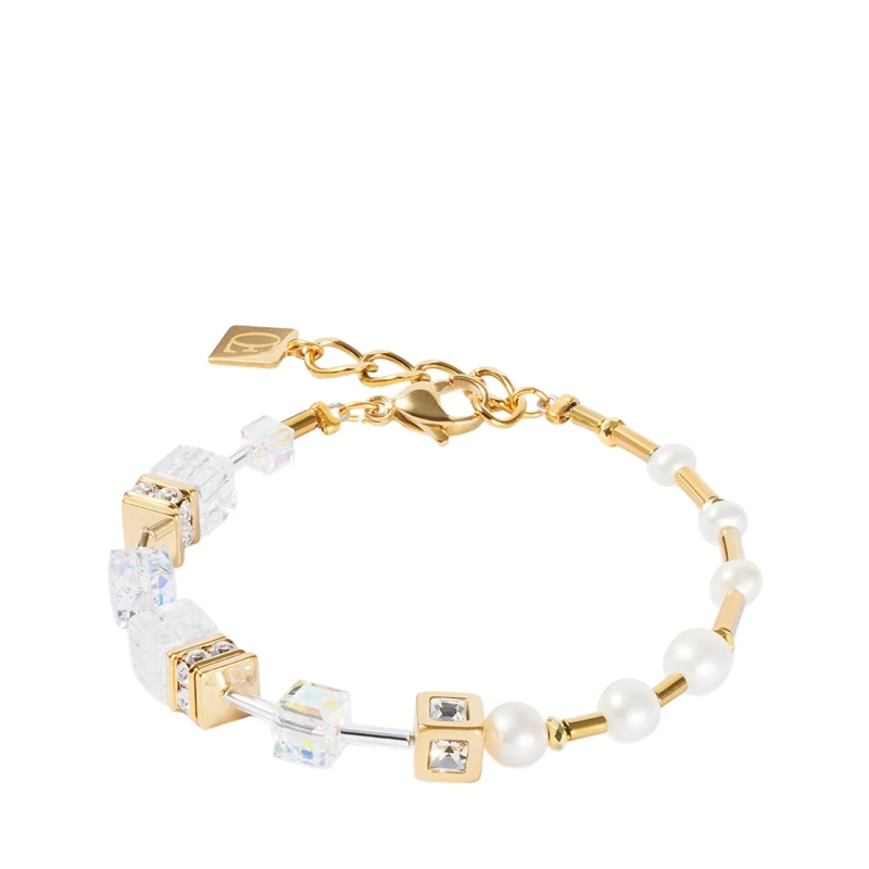 COEUR DE LION Armband Armband GeoCUBE® Fusion Precious Pearl Mix weiss